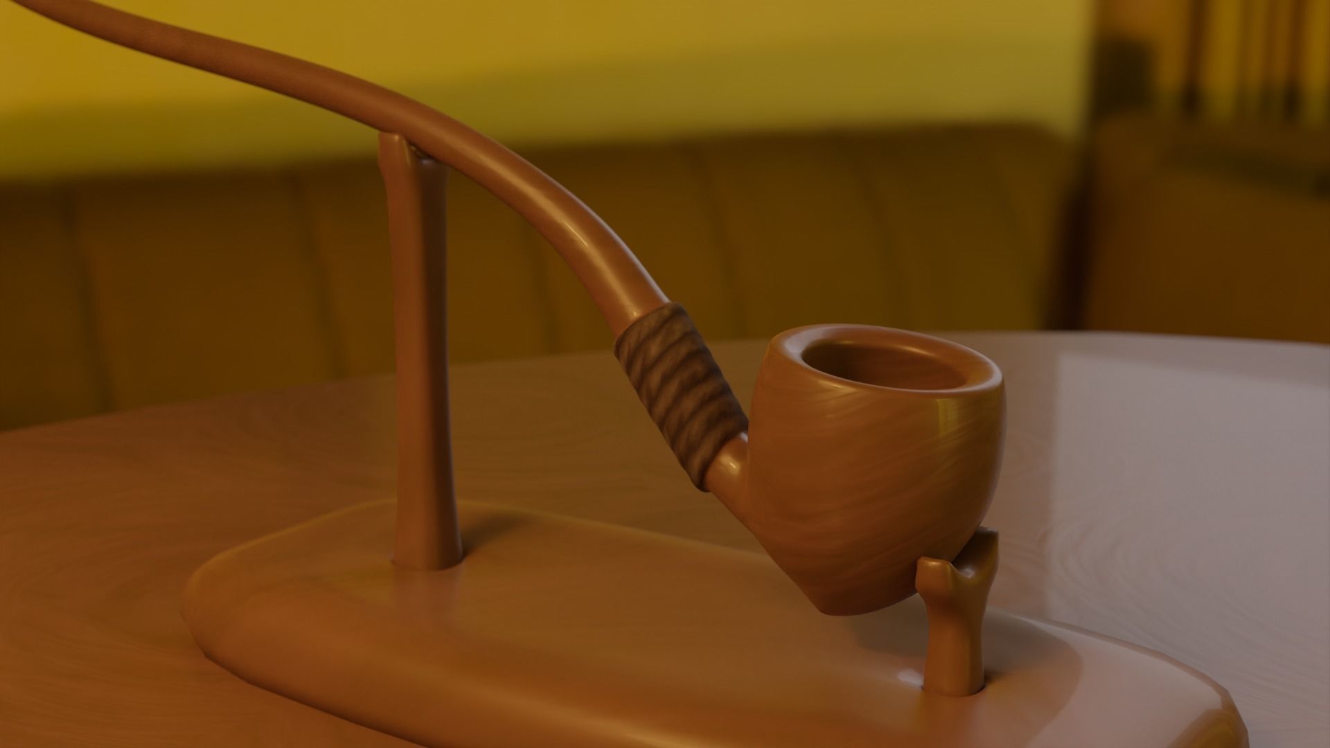 Hobbit Smoking Pipe Collection Low-poly 3D model_33