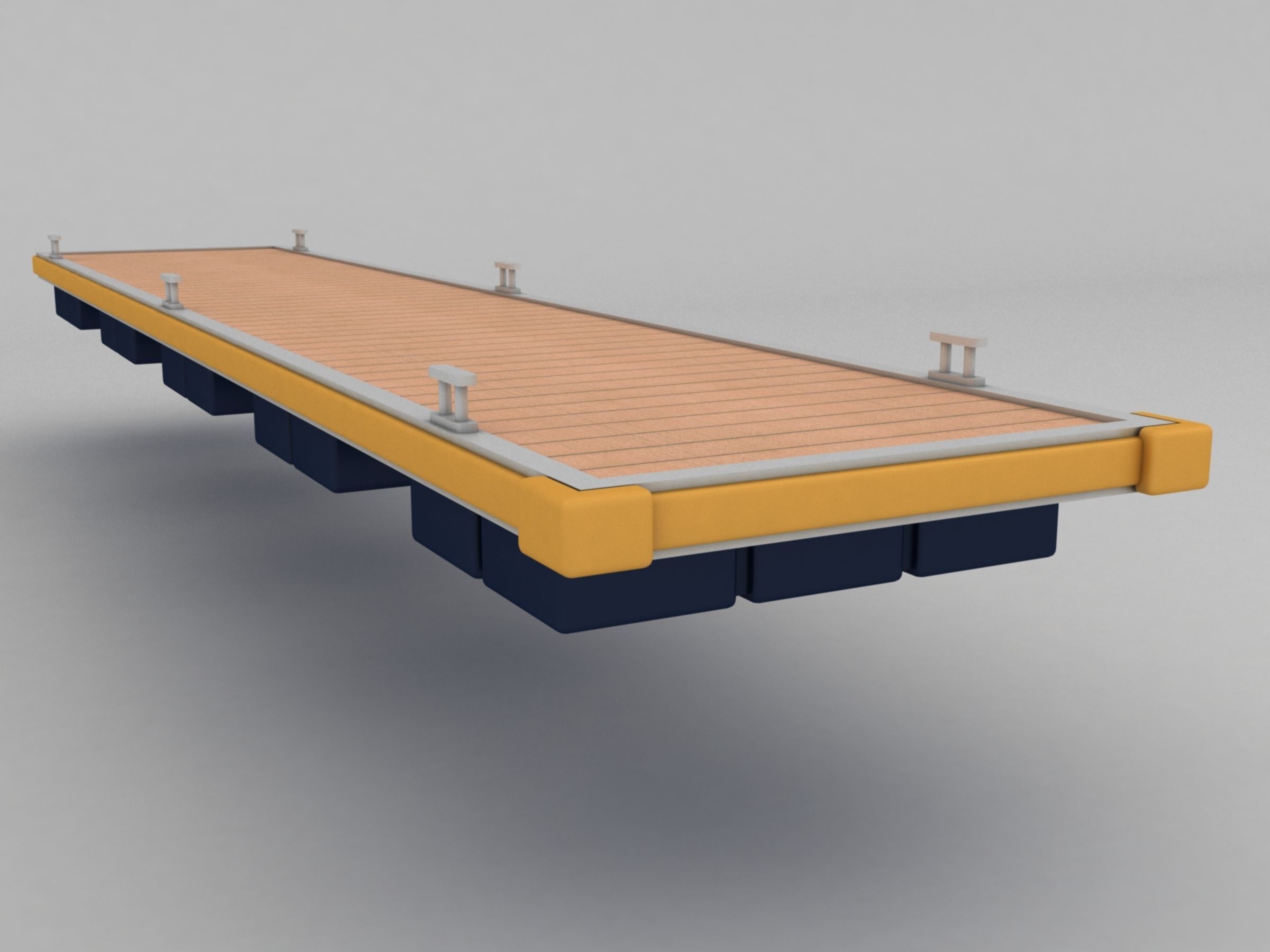 Floating Dock Low-poly 3D model_1