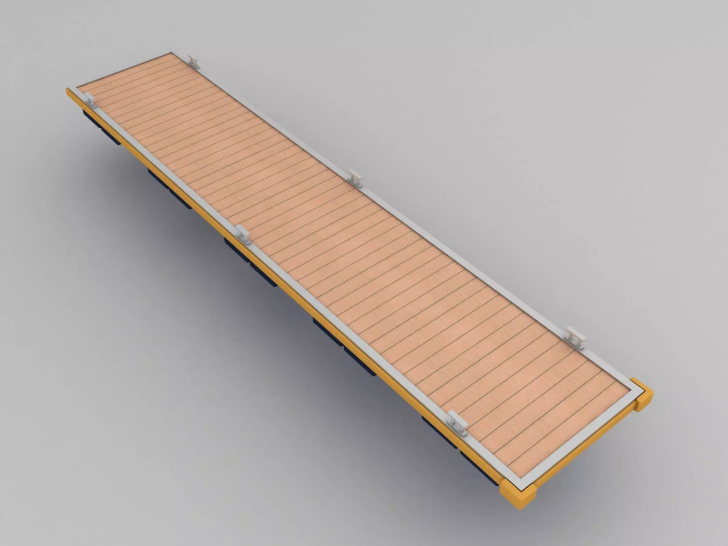 Floating Dock Low-poly 3D model_0