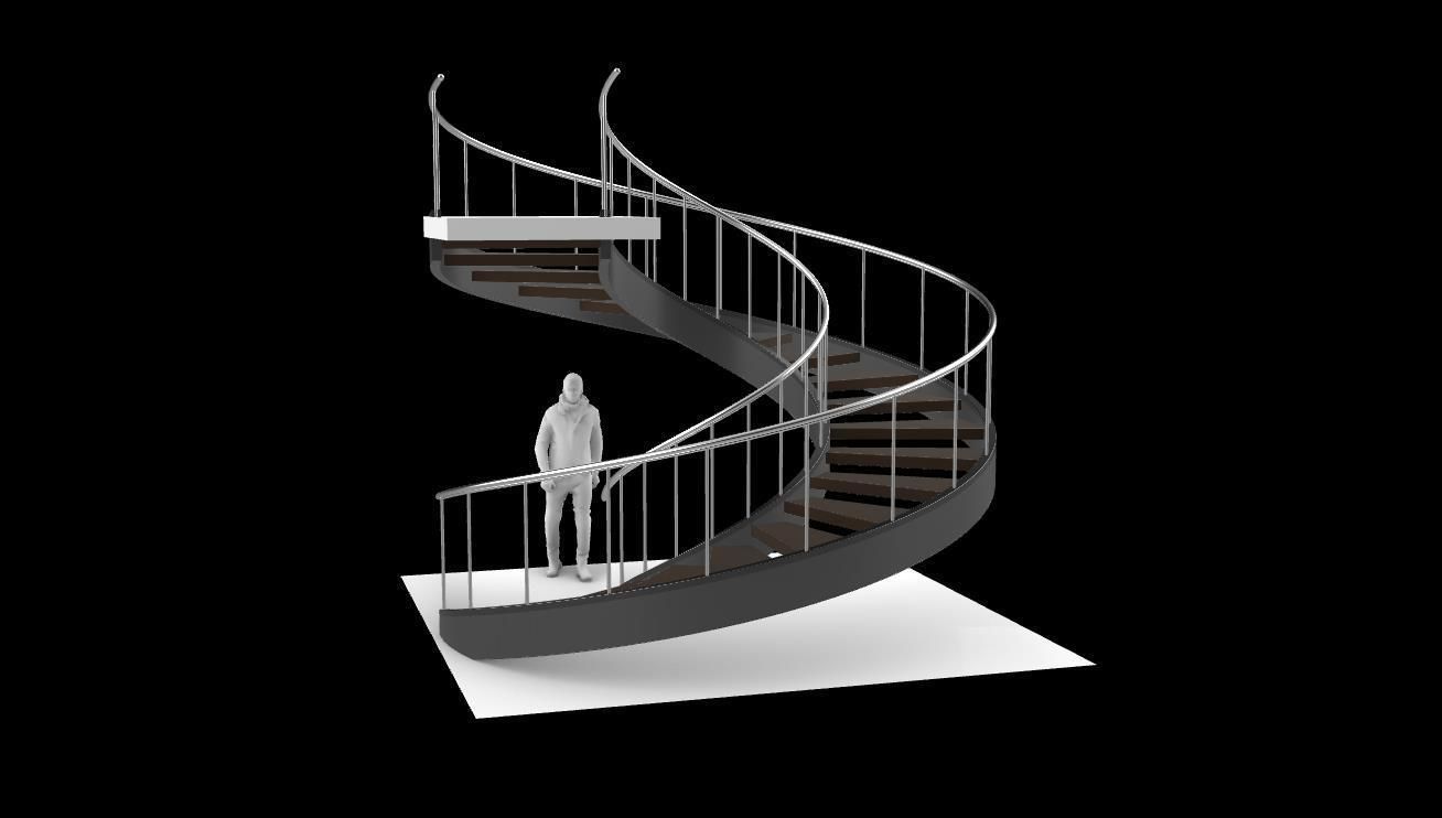 Spiral Staircase v1 Architectural Stairs 360 3D model_12