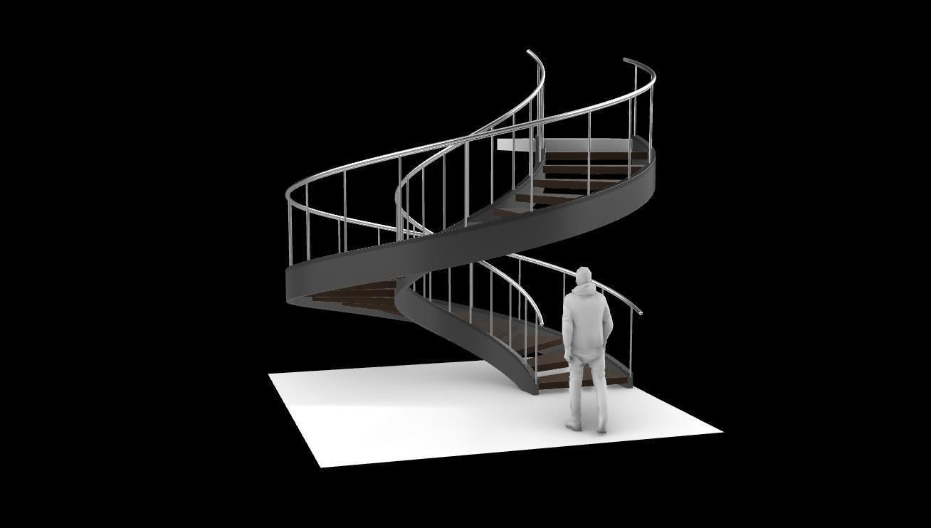Spiral Staircase v1 Architectural Stairs 360 3D model_22