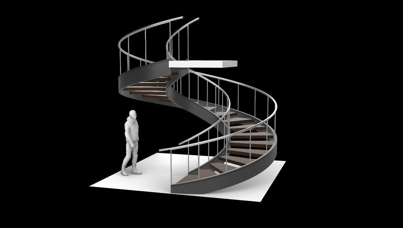 Spiral Staircase v1 Architectural Stairs 360 3D model_9