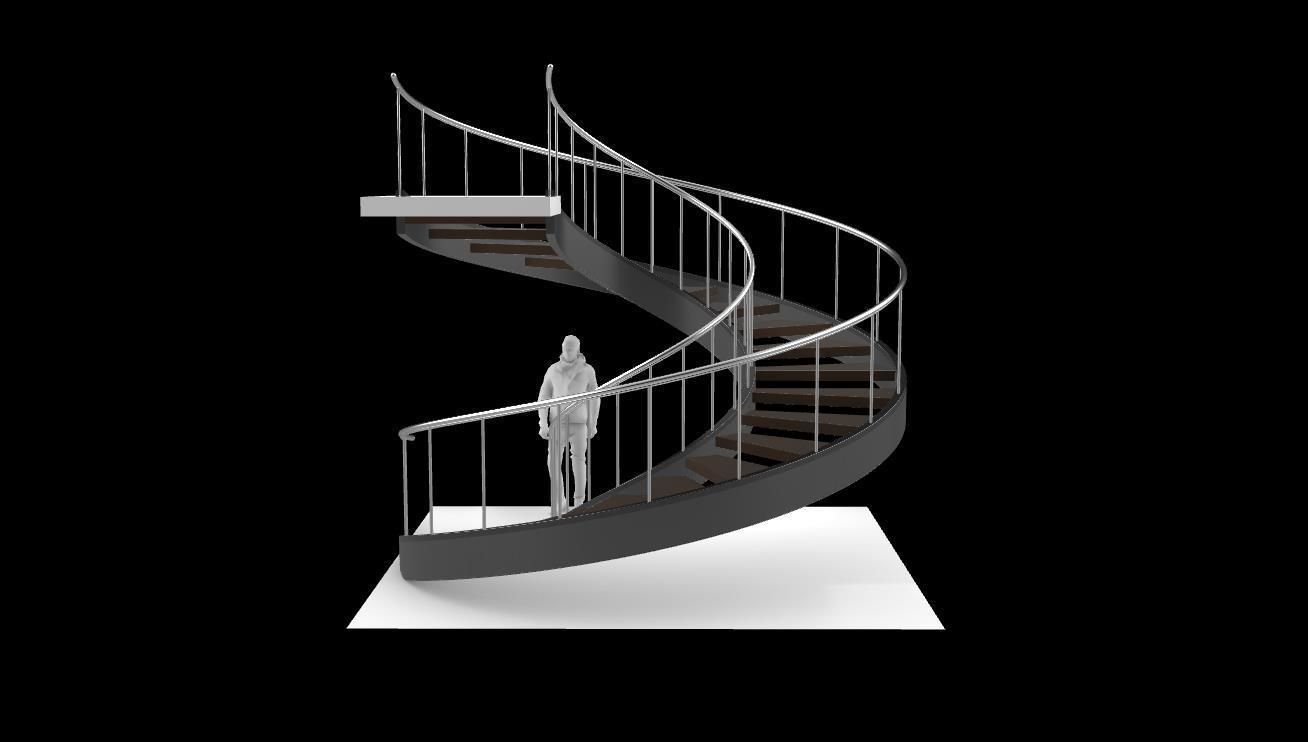 Spiral Staircase v1 Architectural Stairs 360 3D model_13