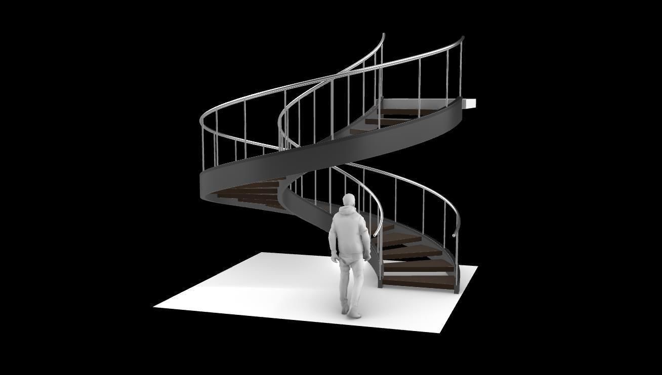 Spiral Staircase v1 Architectural Stairs 360 3D model_4