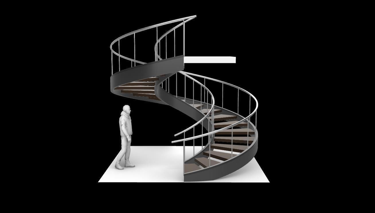Spiral Staircase v1 Architectural Stairs 360 3D model_8