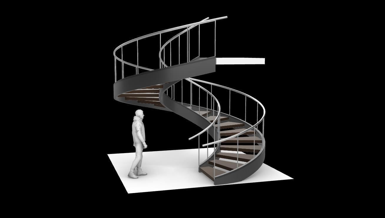 Spiral Staircase v1 Architectural Stairs 360 3D model_7
