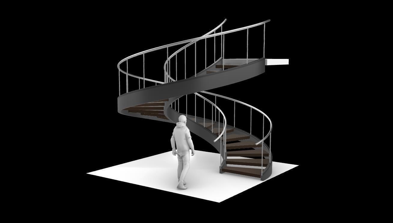 Spiral Staircase v1 Architectural Stairs 360 3D model_5