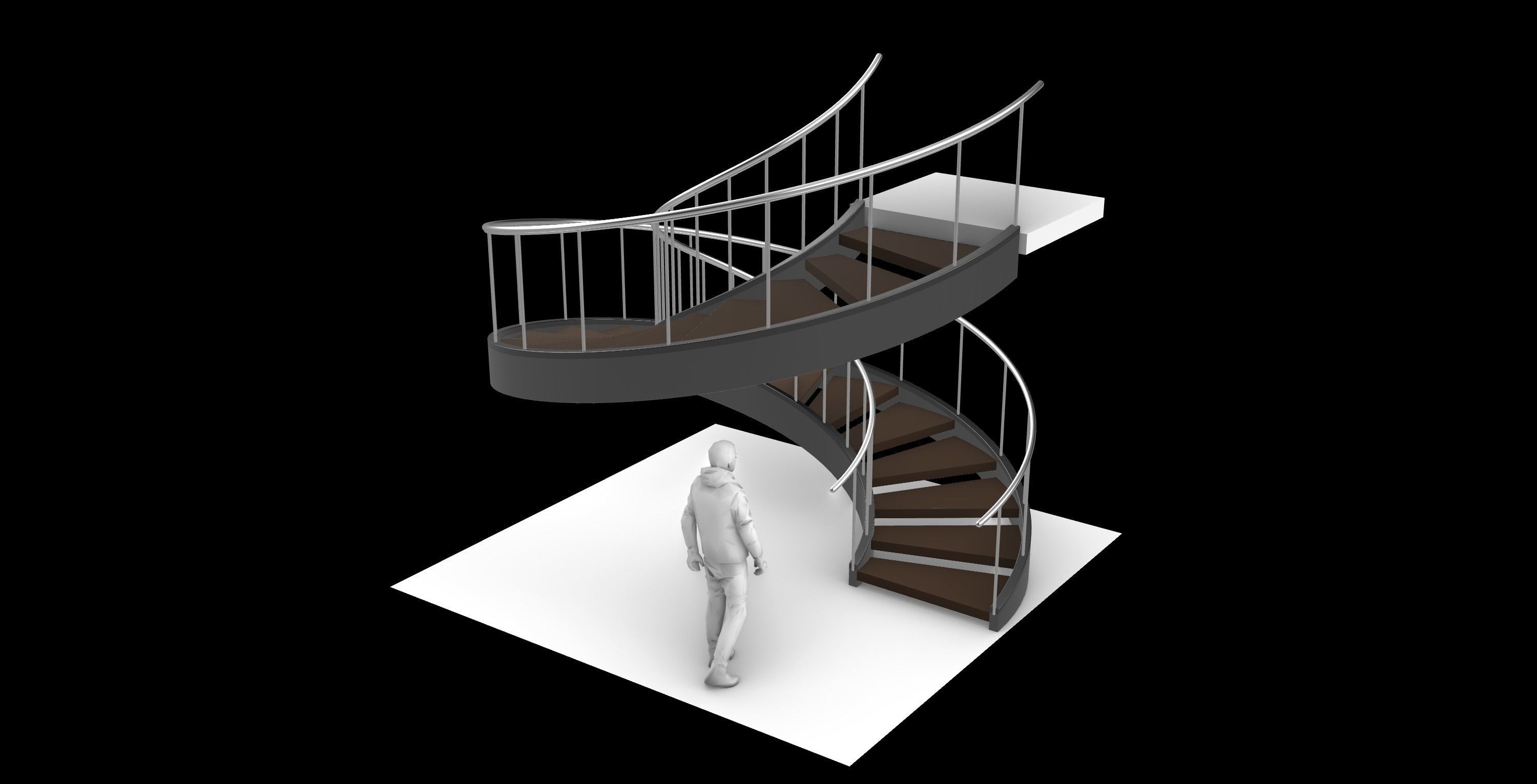 Spiral Staircase v1 Architectural Stairs 360 3D model_1