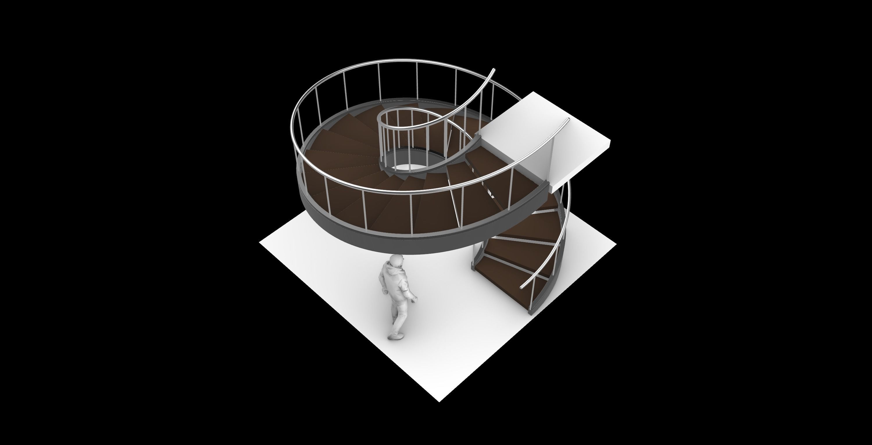 Spiral Staircase v1 Architectural Stairs 360 3D model_2