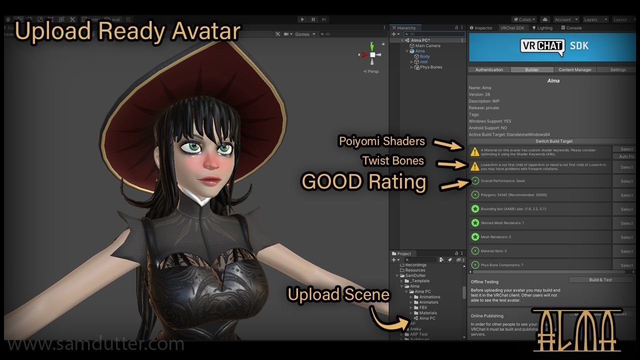 Alma - Unity NPC and VRChat Avatar Low-poly 3D model_5
