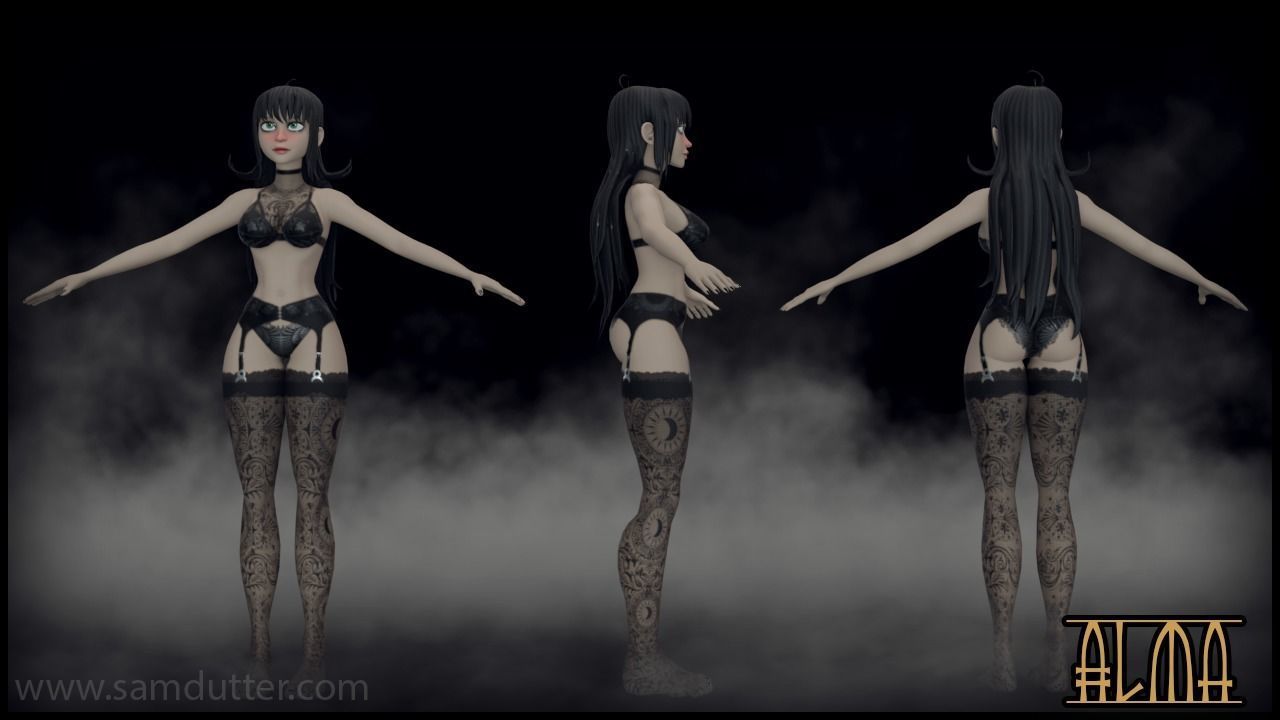 Alma - Unity NPC and VRChat Avatar Low-poly 3D model_4