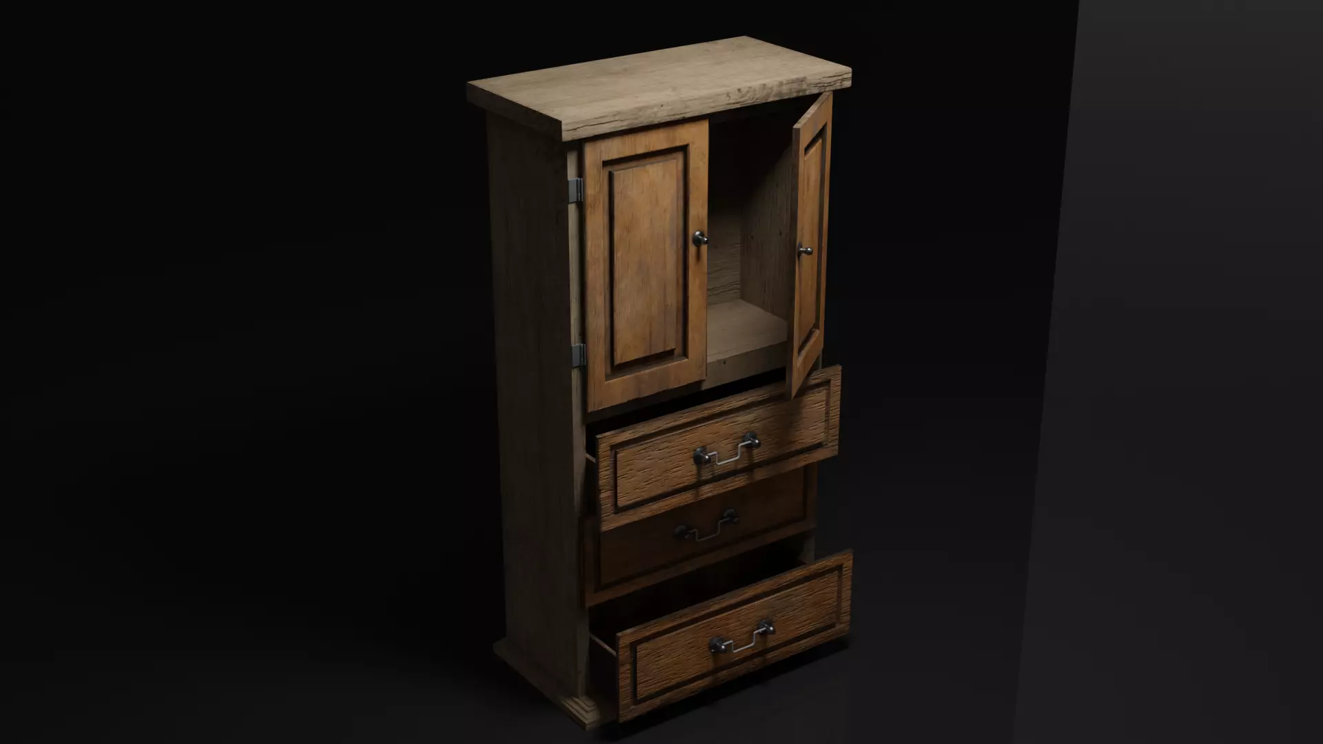 table wooden cabinet Free 3D model