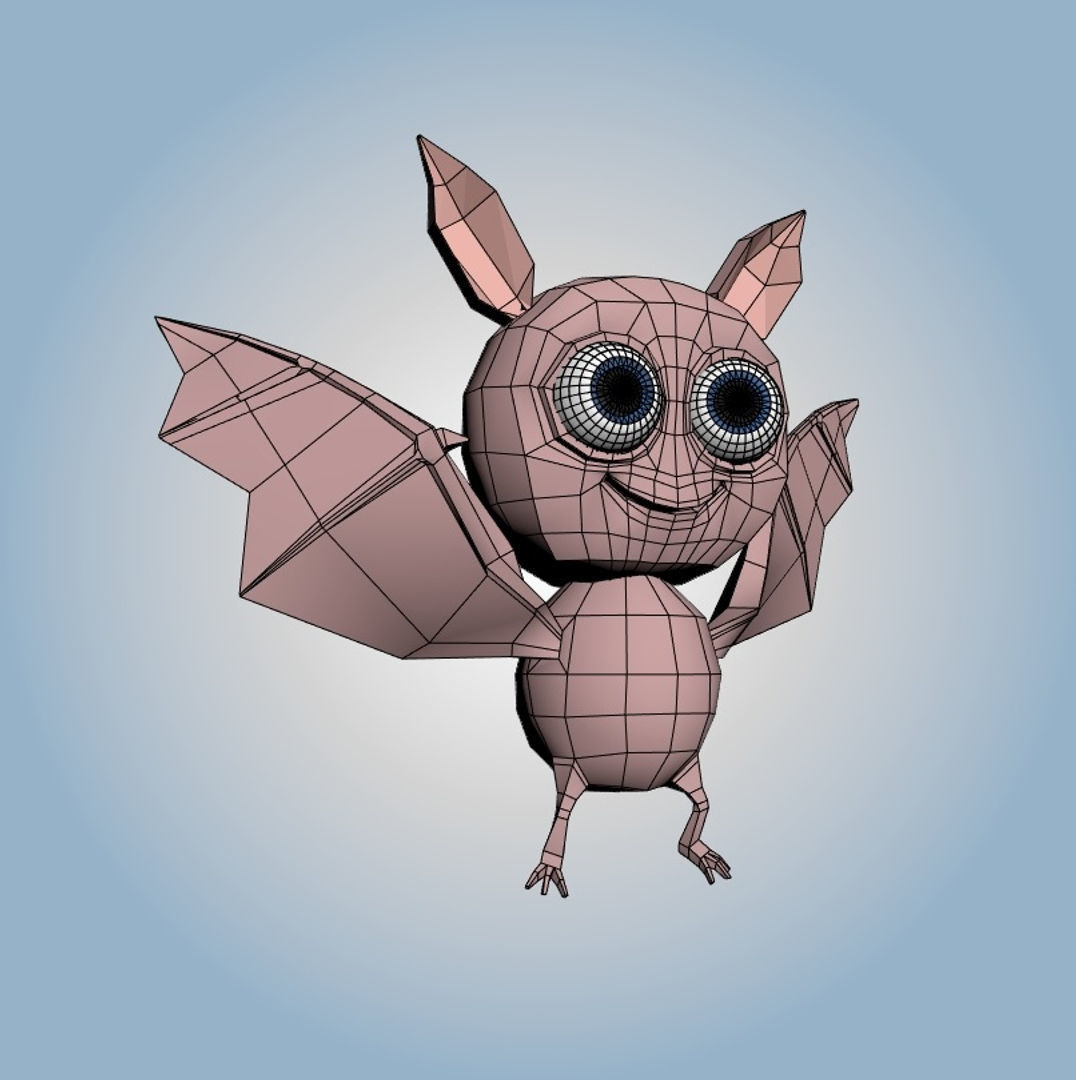 Cartoon Bat 3D model_4