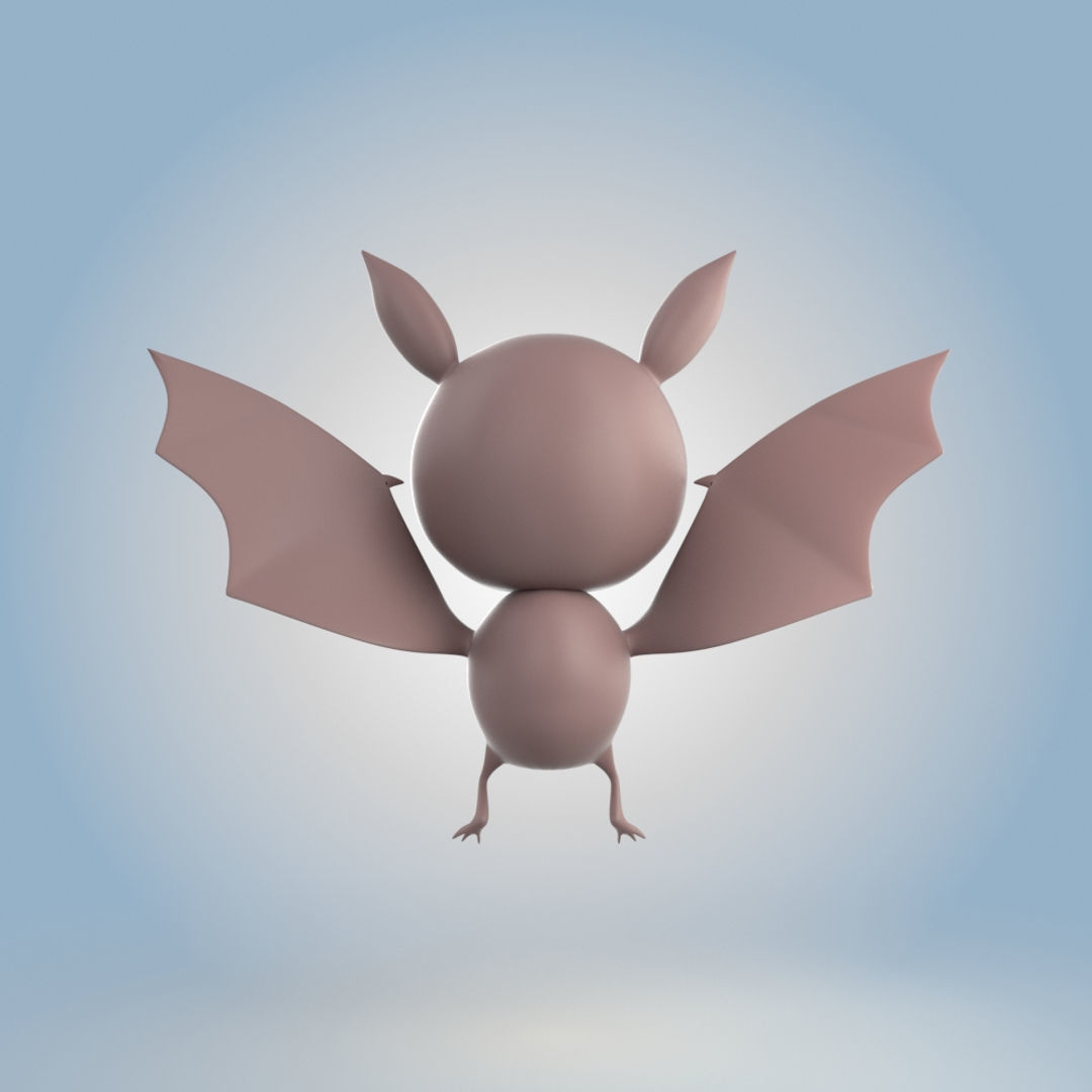 Cartoon Bat 3D model_2