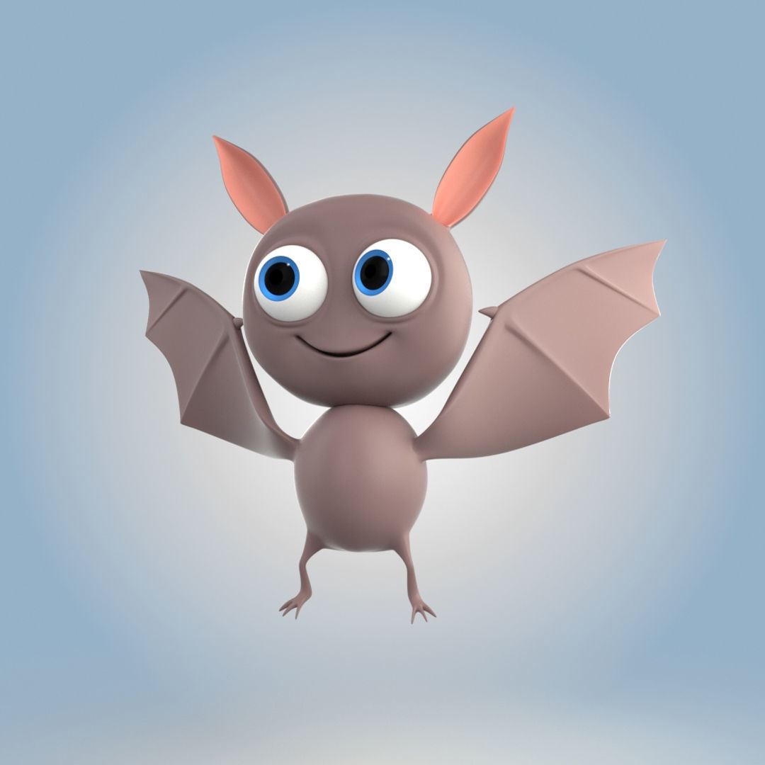 Cartoon Bat 3D model_3