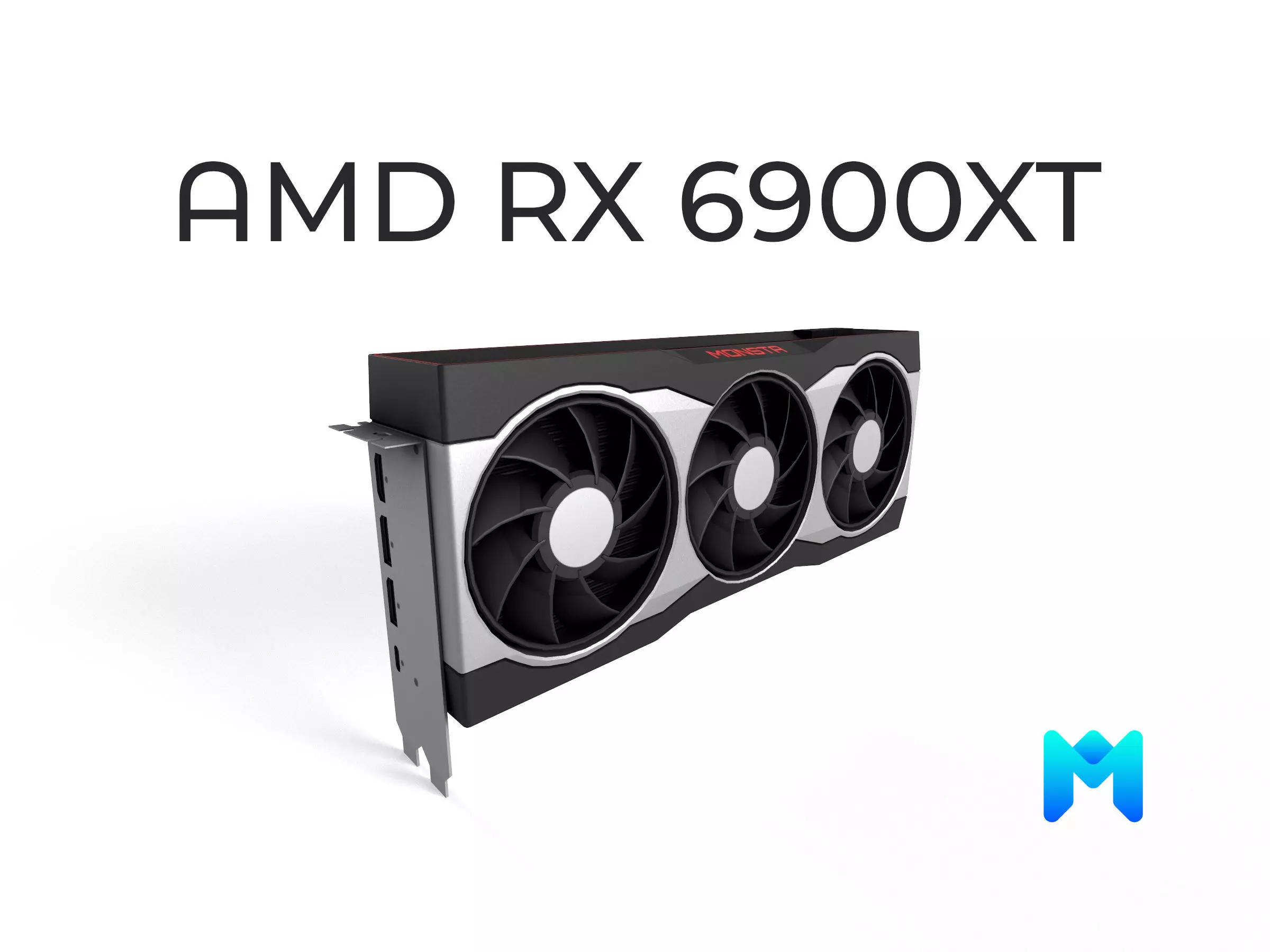 AMD RX 6900XT GPU Low-poly 3D model_0