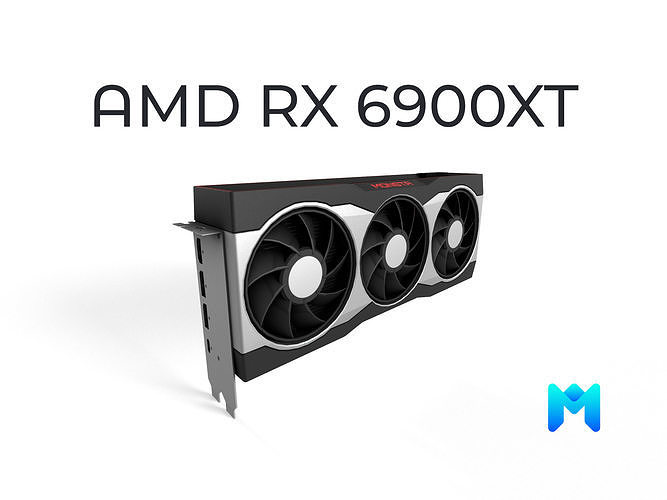 AMD RX 6900XT GPU Low-poly 3D model