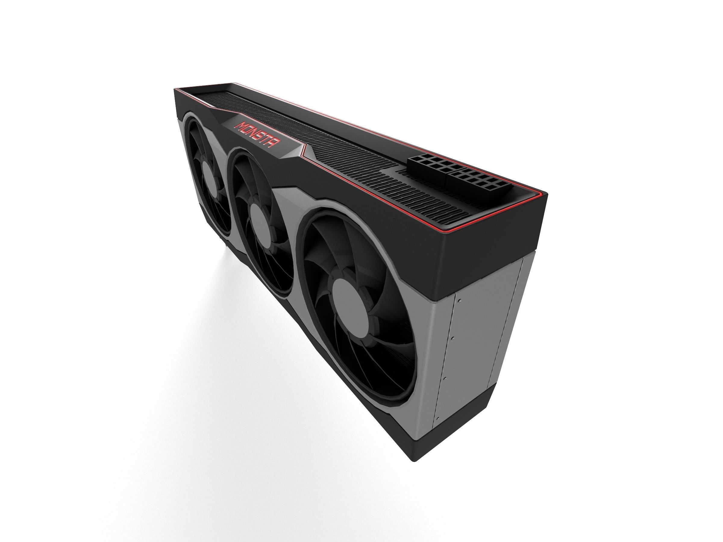 AMD RX 6900XT GPU Low-poly 3D model_2