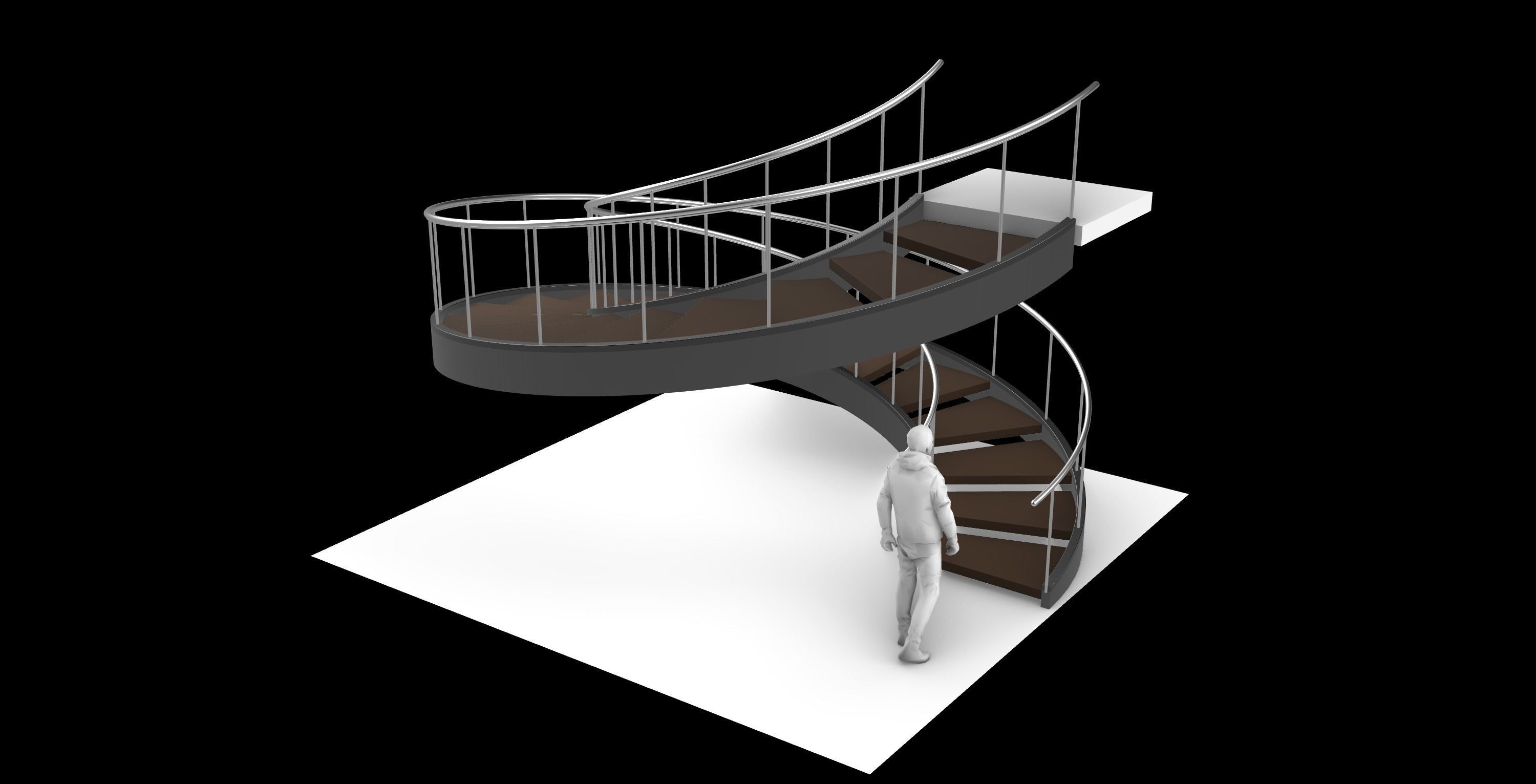 Spiral Staircase v3 Architectural Stairs 360 3D model_1