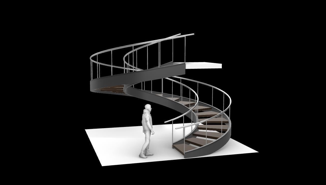 Spiral Staircase v3 Architectural Stairs 360 3D model_7