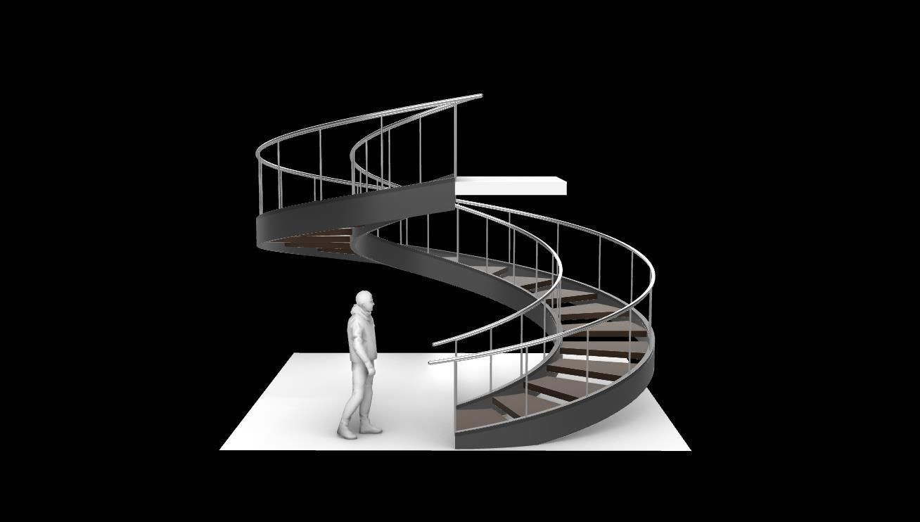 Spiral Staircase v3 Architectural Stairs 360 3D model_8