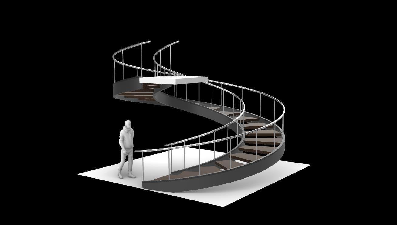 Spiral Staircase v3 Architectural Stairs 360 3D model_10