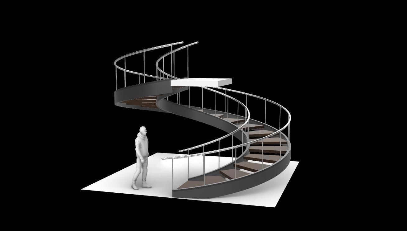 Spiral Staircase v3 Architectural Stairs 360 3D model_9