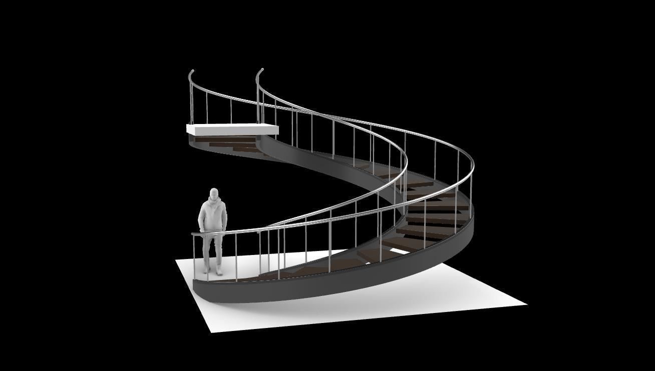 Spiral Staircase v3 Architectural Stairs 360 3D model_12