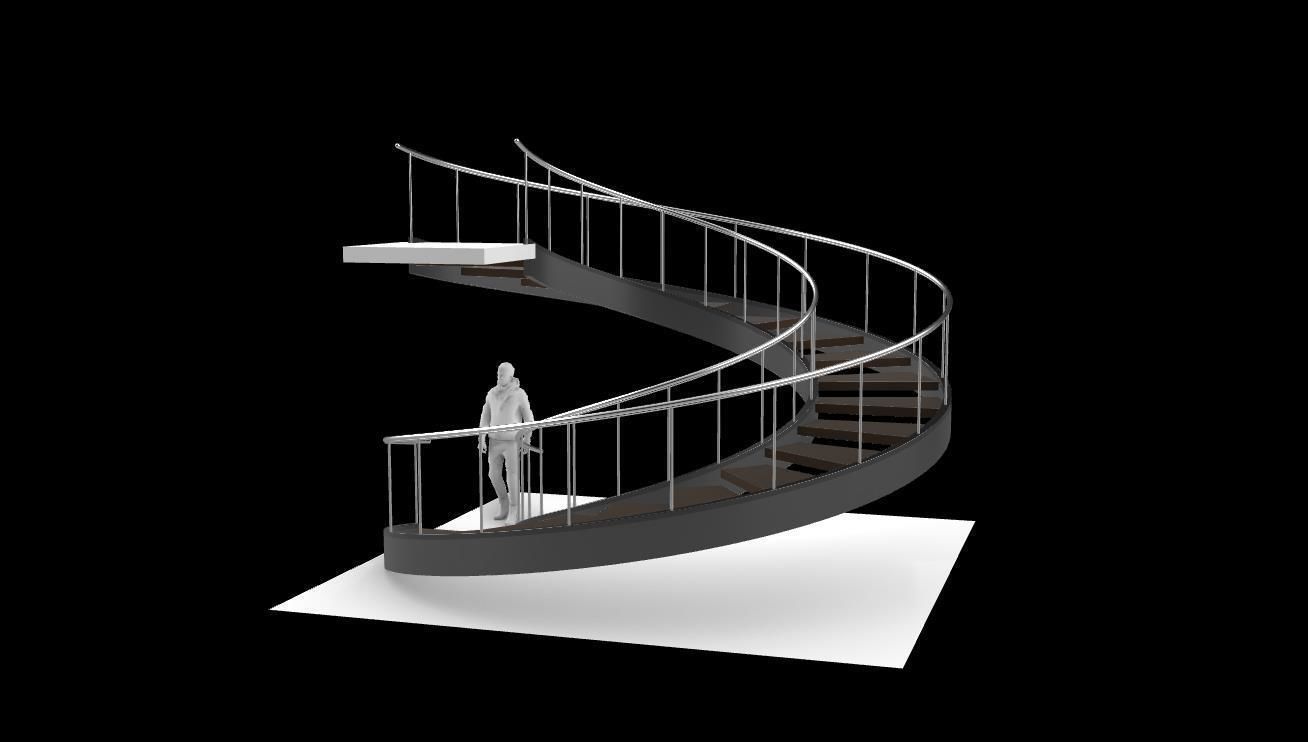 Spiral Staircase v3 Architectural Stairs 360 3D model_14