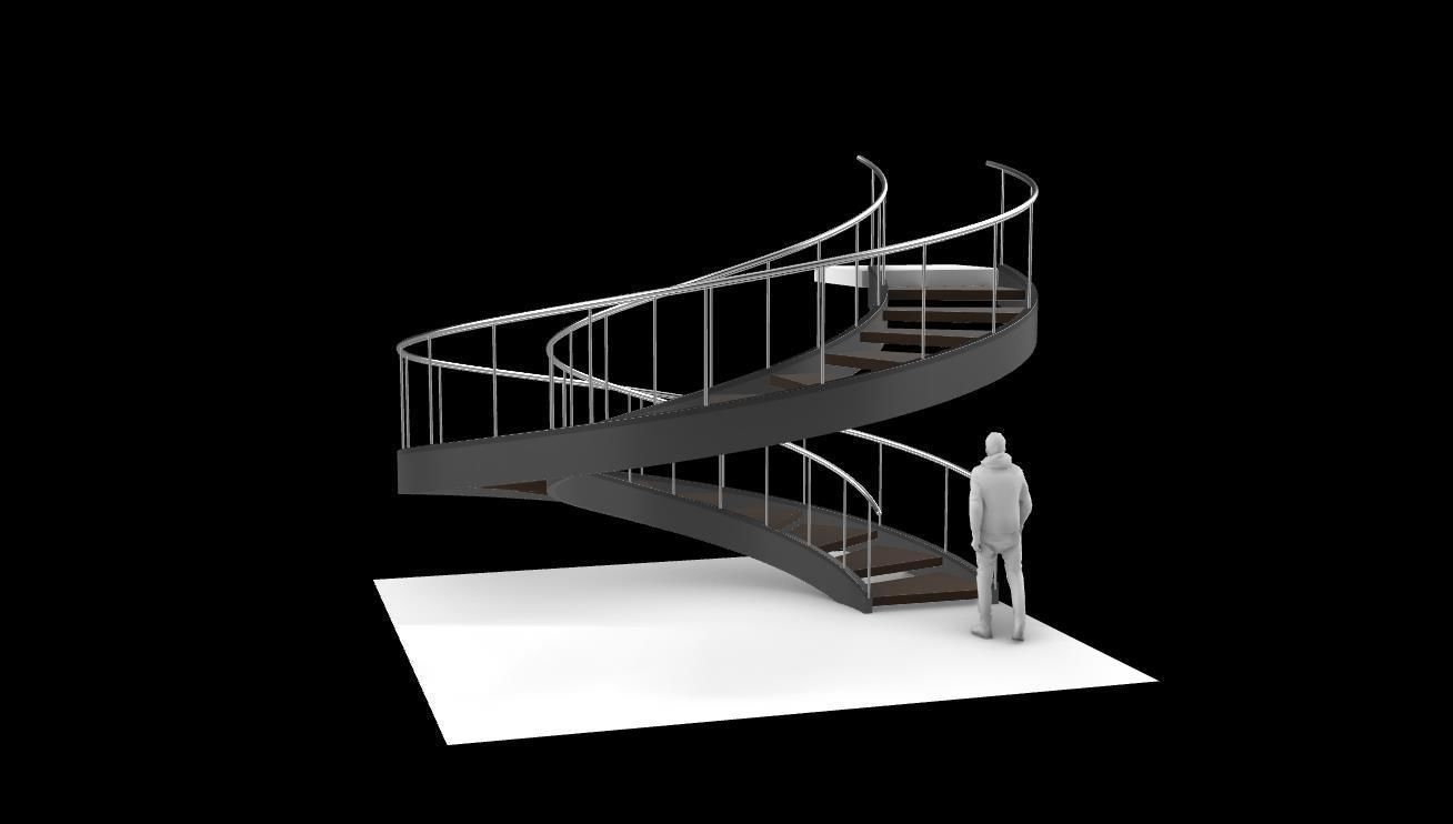 Spiral Staircase v3 Architectural Stairs 360 3D model_22