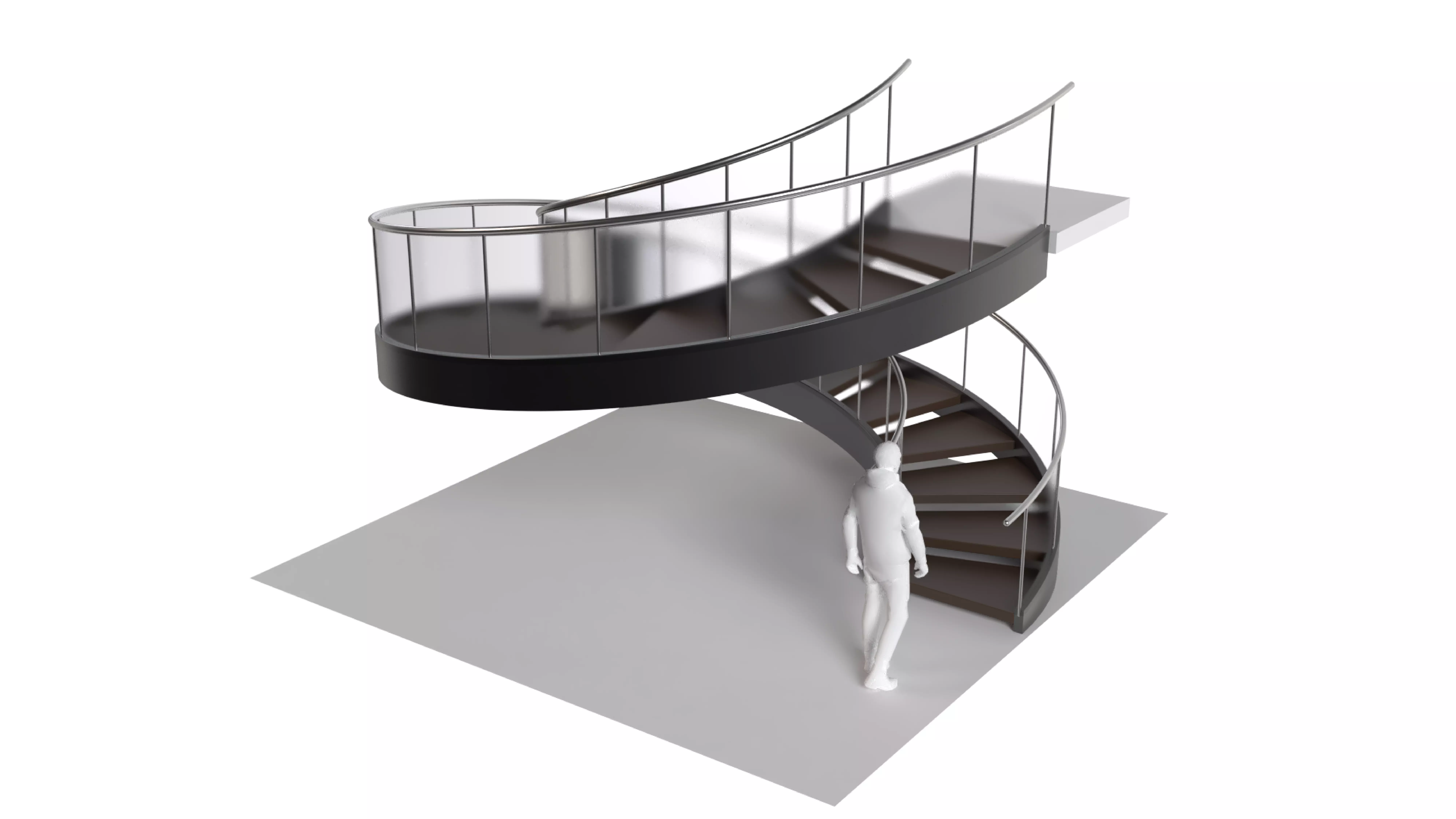 Spiral Staircase v3 Architectural Stairs 360 3D model_0