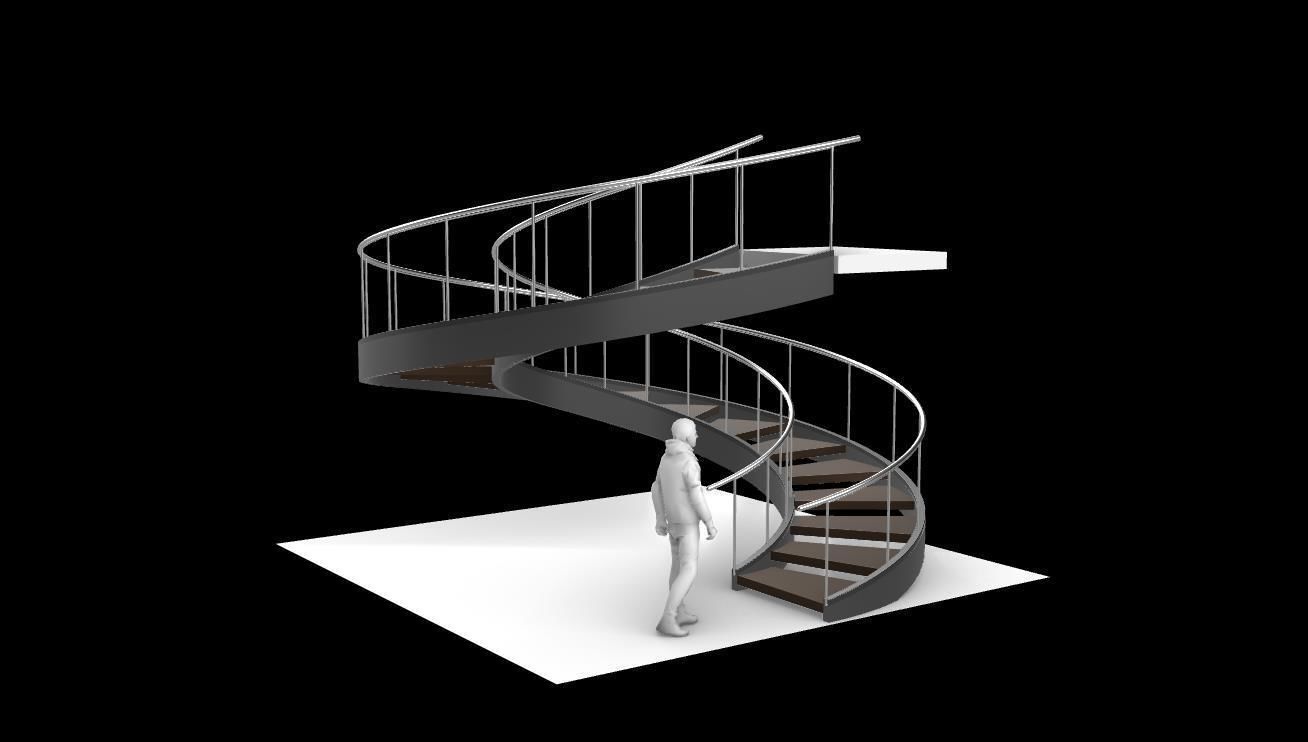 Spiral Staircase v3 Architectural Stairs 360 3D model_6