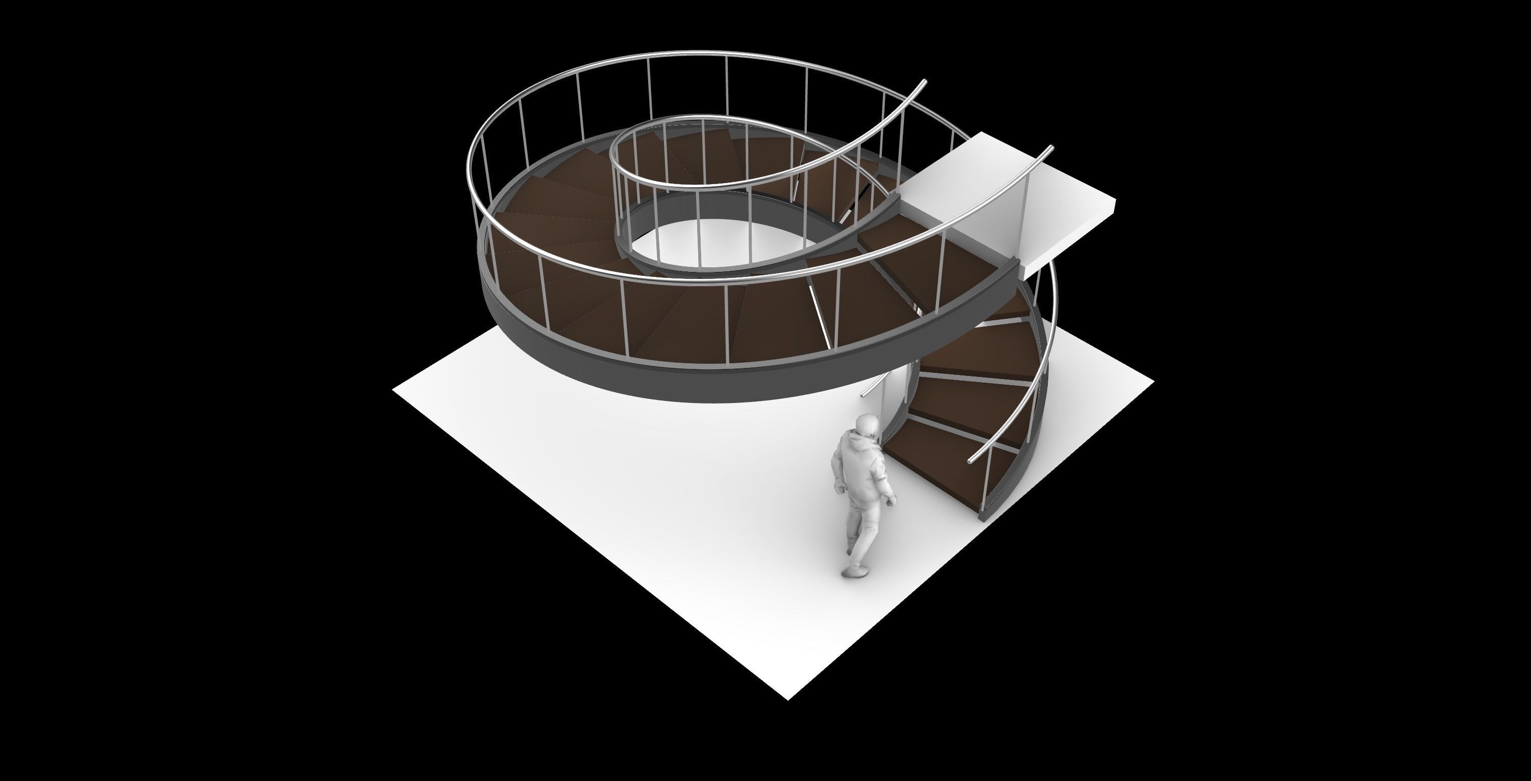 Spiral Staircase v3 Architectural Stairs 360 3D model_3