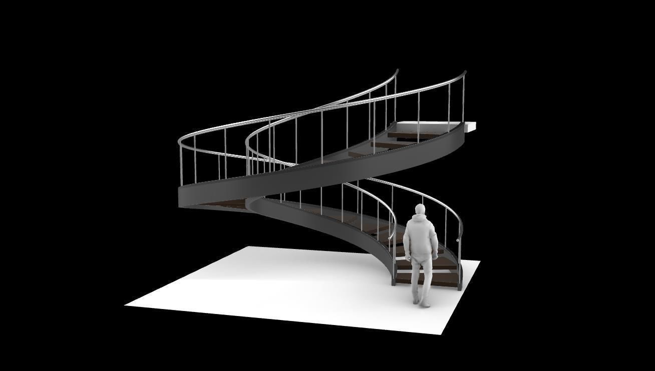 Spiral Staircase v3 Architectural Stairs 360 3D model_4