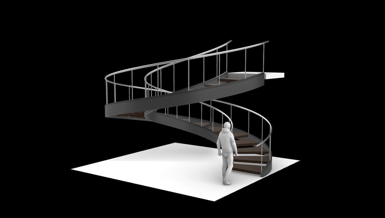 Spiral Staircase v3 Architectural Stairs 360 3D model_5