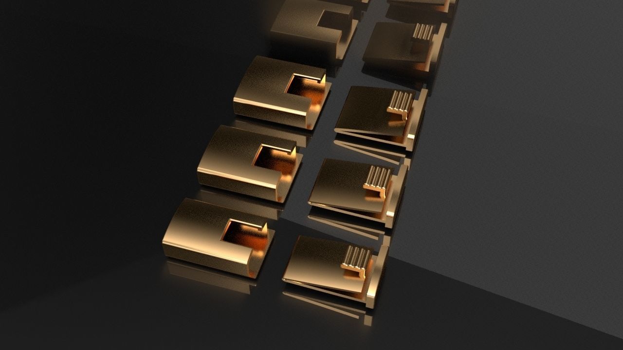 Box Lock Cuban Chain 3D print model_3