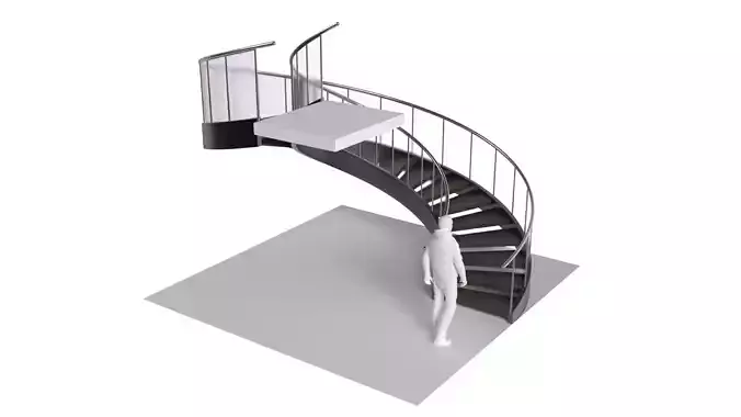 Spiral Staircase v4 Architectural Stairs 270 3D model