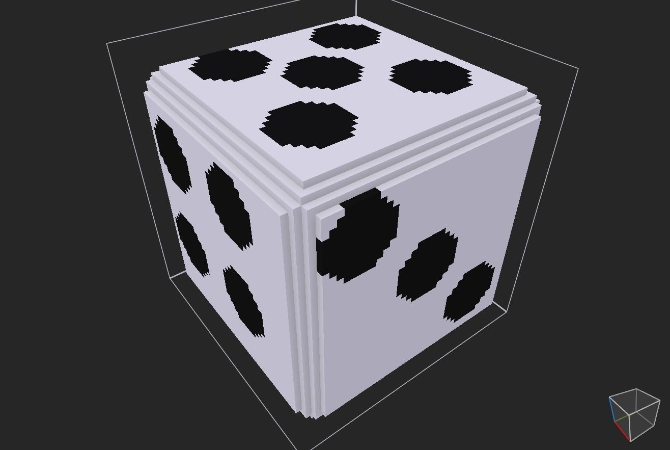 dice voxel Low-poly 3D model_5