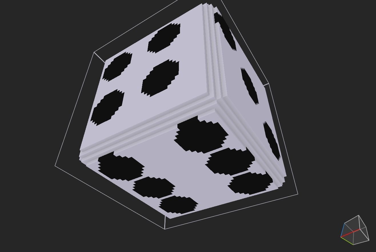 dice voxel Low-poly 3D model_11