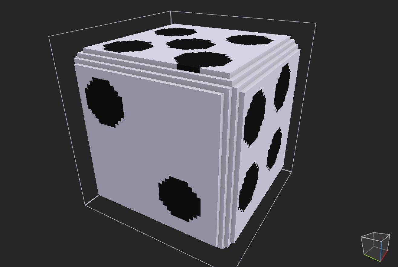 dice voxel Low-poly 3D model_3