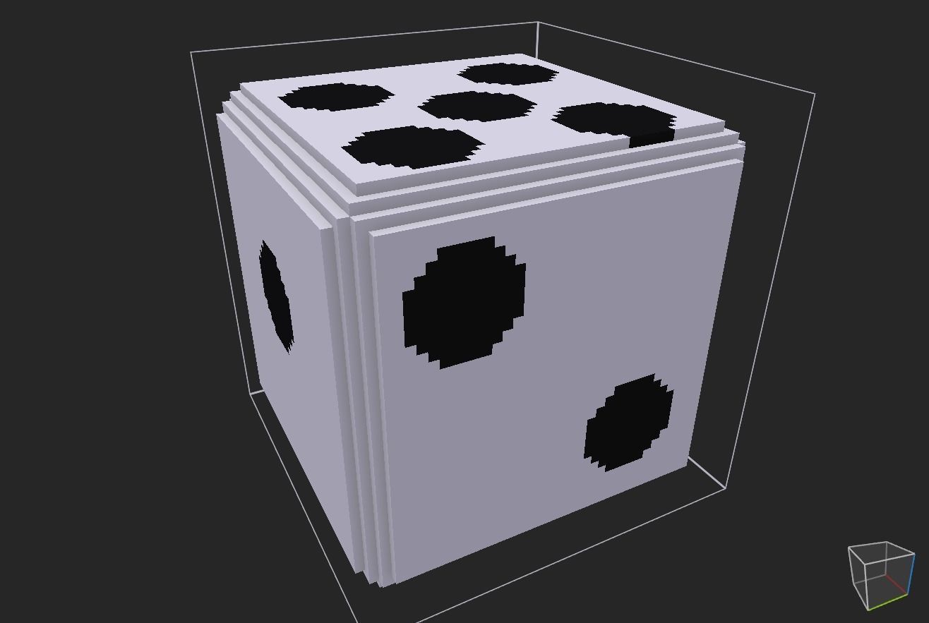 dice voxel Low-poly 3D model_2