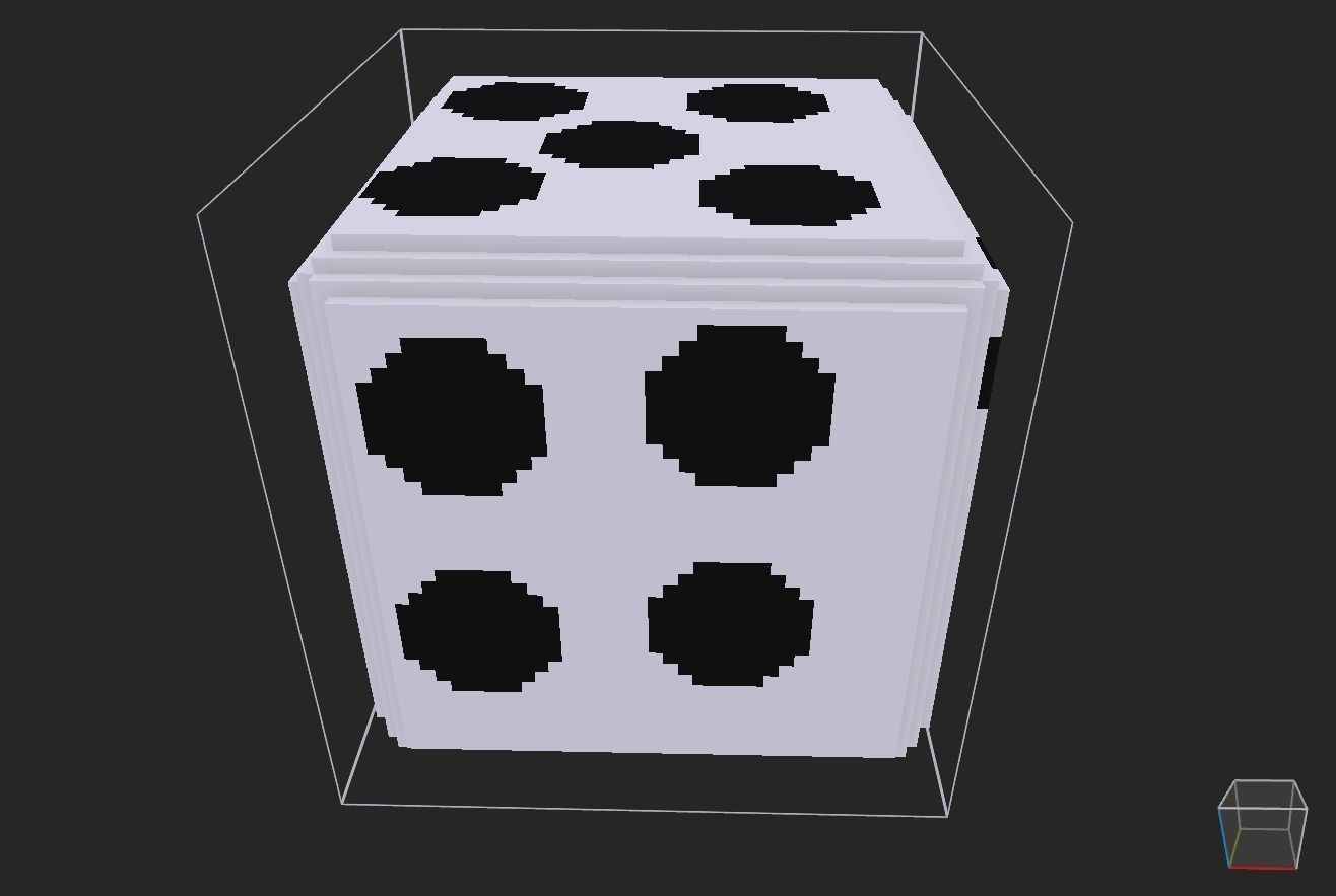 dice voxel Low-poly 3D model_4
