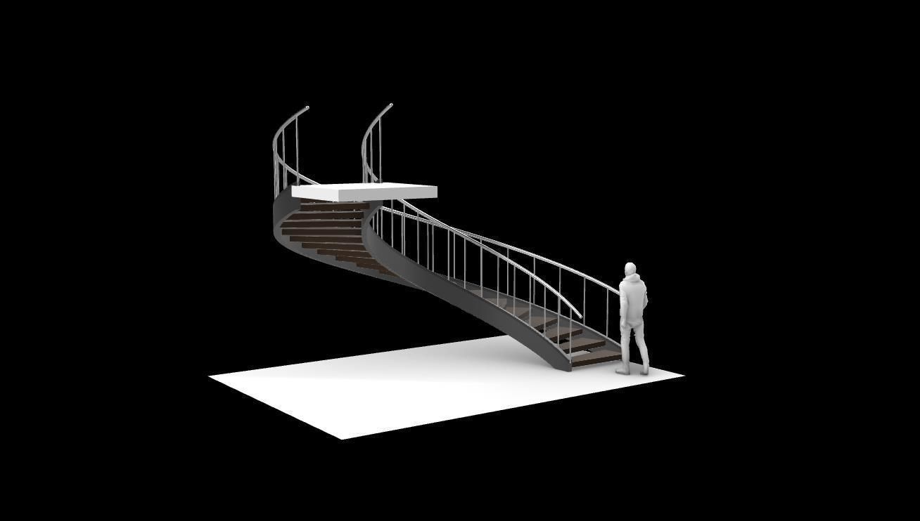 Spiral Staircase v5 Architectural Stairs 180 3D model_13