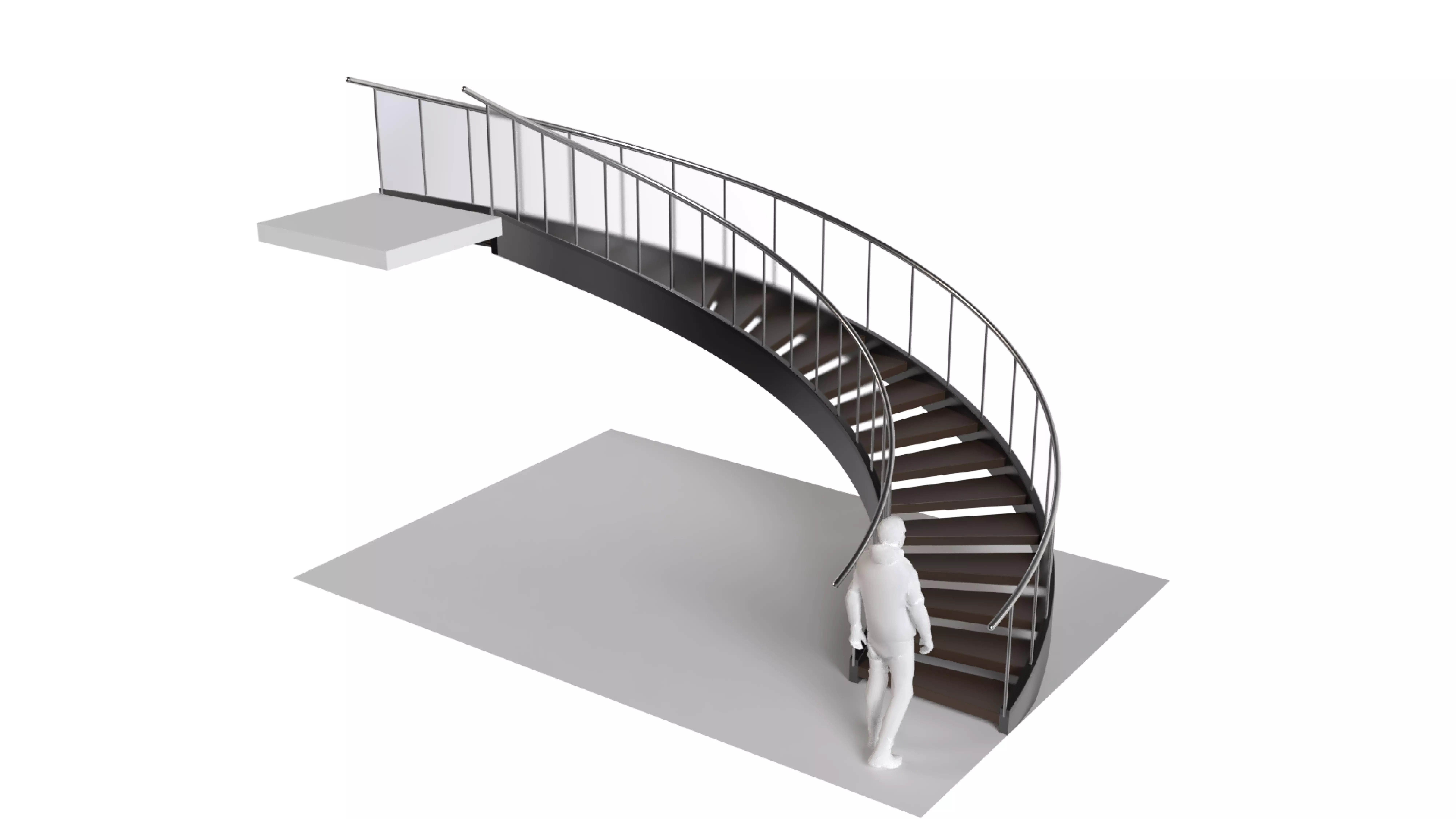 Spiral Staircase v5 Architectural Stairs 180 3D model_0
