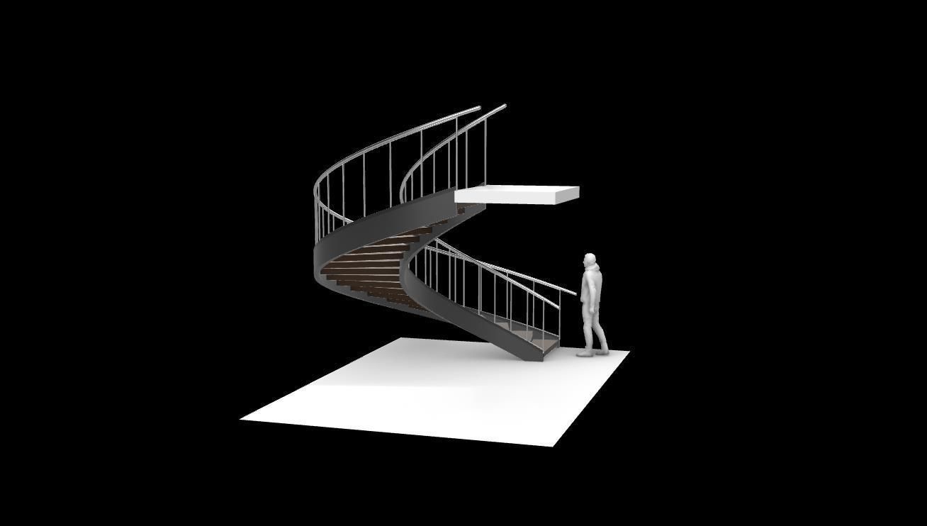 Spiral Staircase v5 Architectural Stairs 180 3D model_11