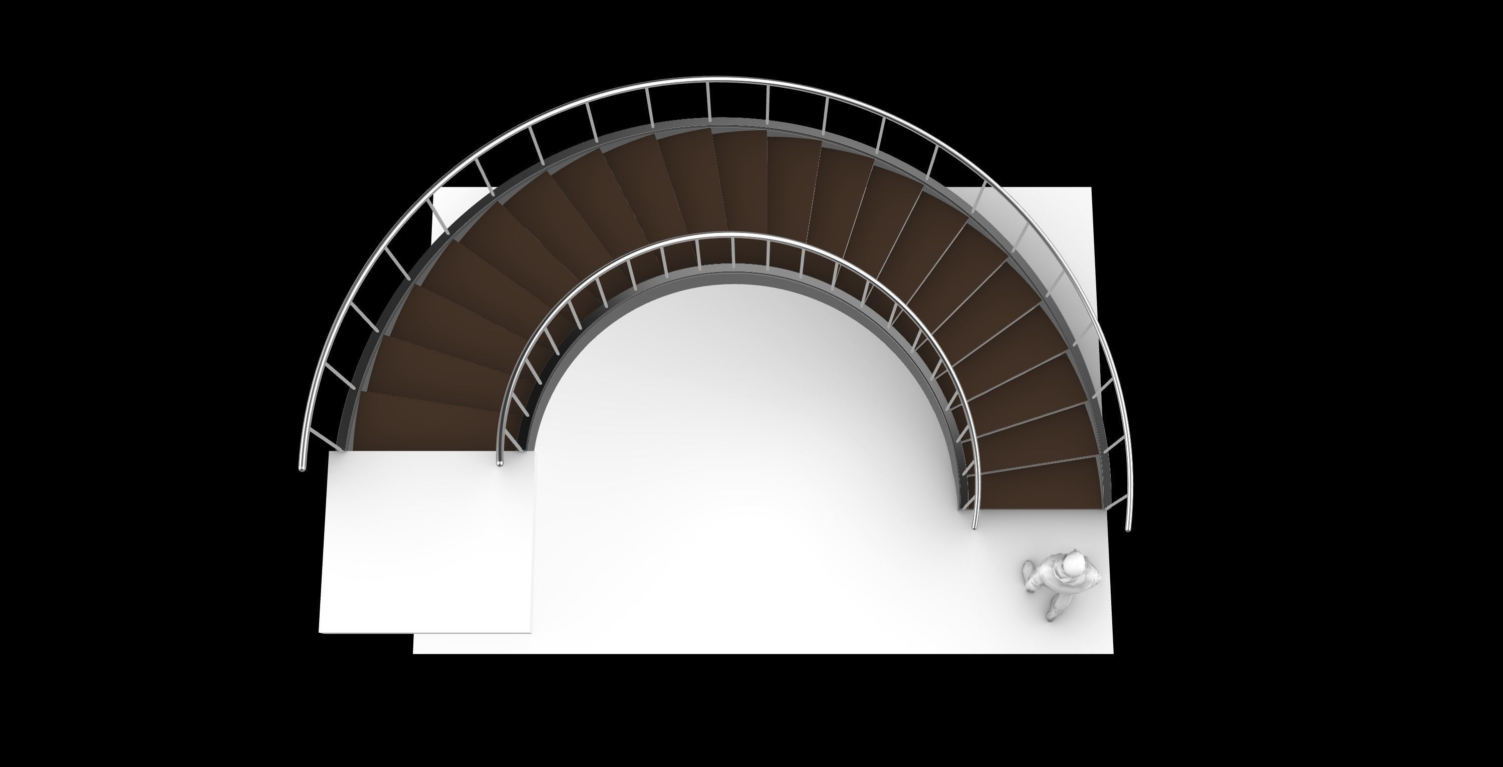 Spiral Staircase v5 Architectural Stairs 180 3D model_3