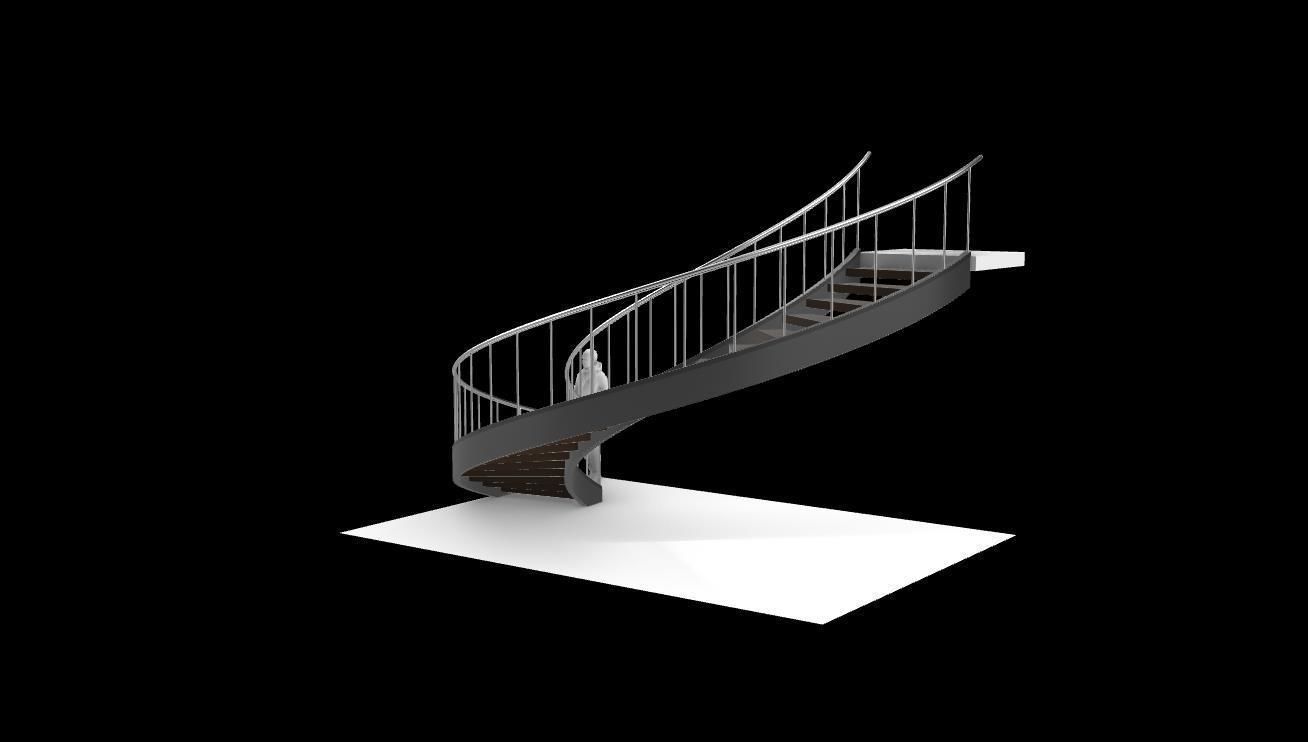 Spiral Staircase v5 Architectural Stairs 180 3D model_7
