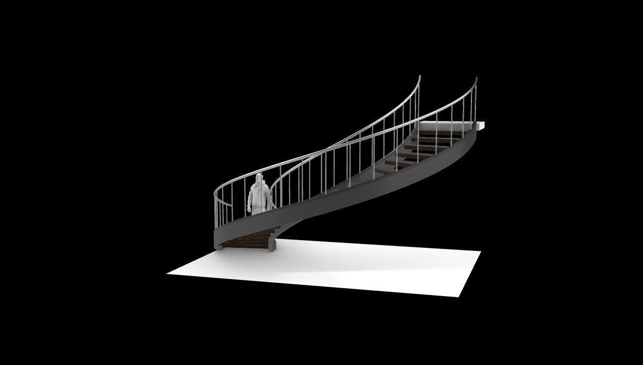 Spiral Staircase v5 Architectural Stairs 180 3D model_6