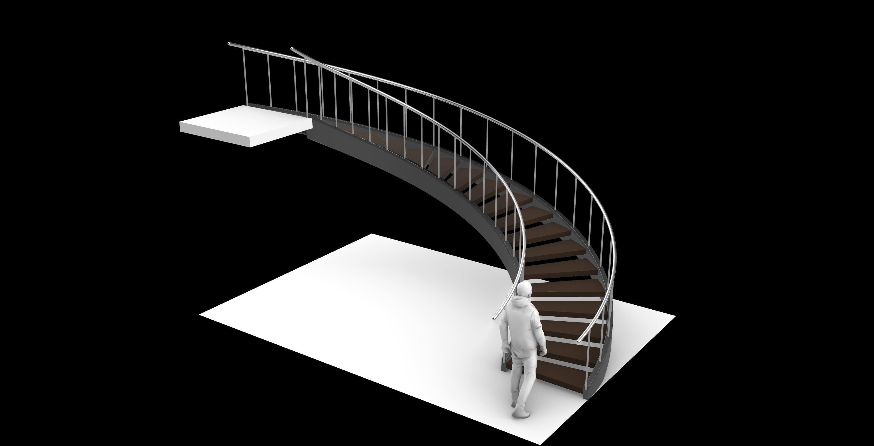 Spiral Staircase v5 Architectural Stairs 180 3D model_1