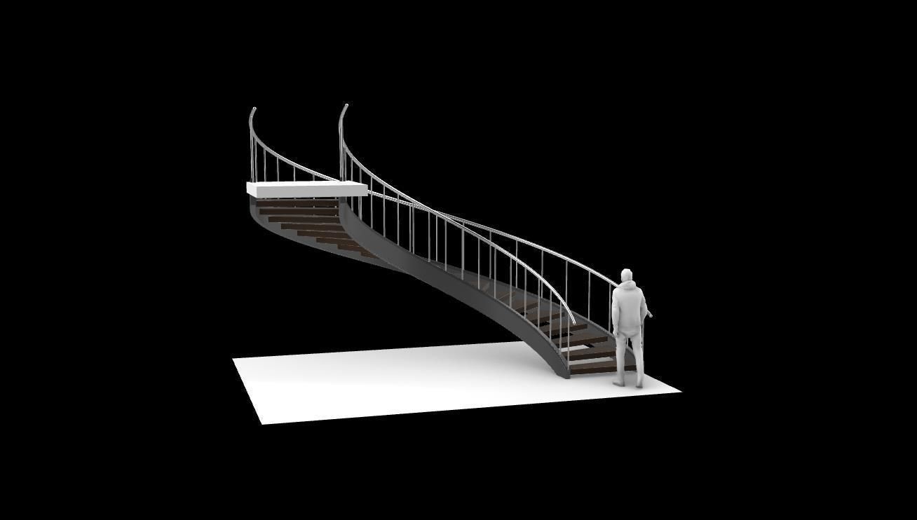 Spiral Staircase v5 Architectural Stairs 180 3D model_14